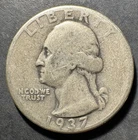 1937-P Silver Washington Quarter (Circulated) - (#2032) Very Fine Condition