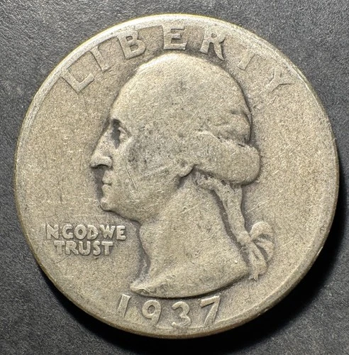 1937-P Silver Washington Quarter (Circulated) - (#2032) Very Fine Condition