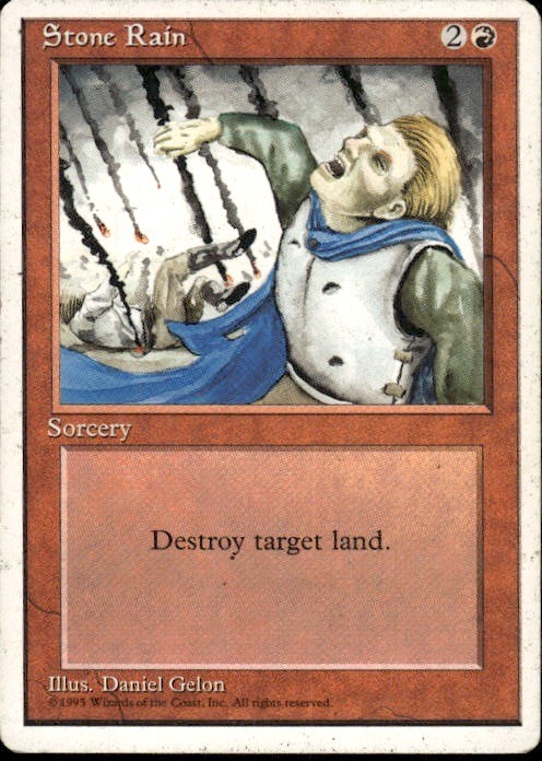 1995 Magic The Gathering Fourth Edition Stone Rain Light Play btc6
