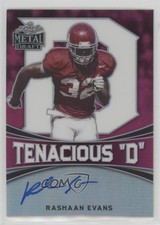 2018 Leaf Metal Draft Tenacious D Fuchsia 8/10 Rashaan Evans #TD-RE1 Auto 3f2