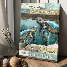 Turtle Deep Ocean Every Day Is A New Beginning - Matte Poster_2400