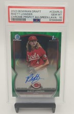 2023 Bowman Draft Rhett Lowder 1st Chrome Auto Green Lava /99 PSA 10