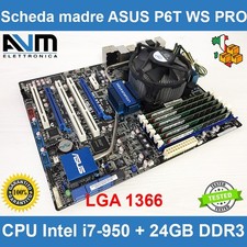 Scheda madre LGA 1366 ASUS P6T WS PRO CPU Core i7-950 24GB DDR3 Kingston ATX
