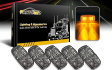 6 Pcs Double Bullseye Amber Led Side Marker Lights Smoke Lens Rectangular