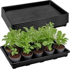 6 Pack Nursery Potting Trays, Plastic Seedling Starter Tray with No Drain Holes,