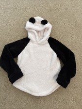 Girls So 8 Black White Super Soft Cozy Fleece Panda Bear Pullover Hoodie Ears