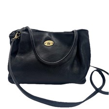 Etienne Aigner Vintage Medium Black Genuine Leather Crossbody Satchel Handbag