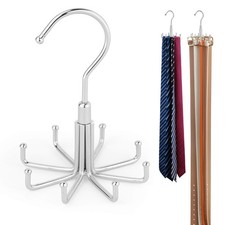 Tie Hanger for Closet, Rotatable Tie Organizer for Men with 8 Hooks, Heavy Du...
