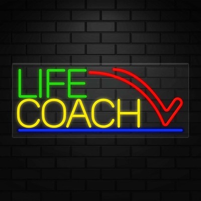 Life Coach Neon Sign for Retail Displays | LED Flex Neon | 32''W x 13''H x 1''D