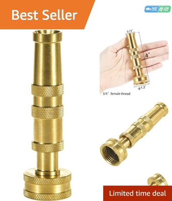 #ad Versatile Brass Hose Nozzle with Twist Valve – Perfect for Gardening amp; Cleaning $12.15