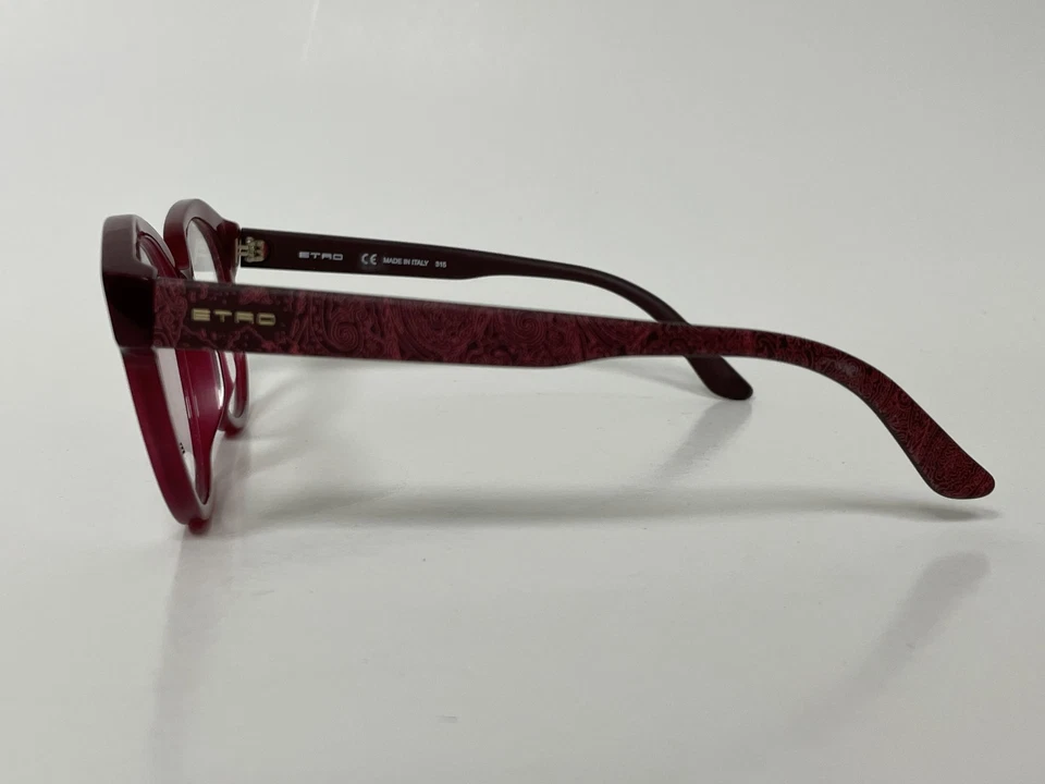 Óculos masculino redondo plástico vermelho autêntico ETRO ET 2611 603 lente 52mm - Imagem 3 de 4