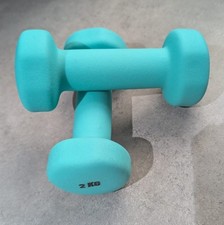 neoprene 2kg dumbbells pair - black or turquoise