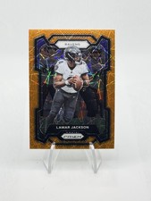 2023 Panini Prizm Lamar Jackson #18 Orange Lazer Prizm Baltimore Ravens