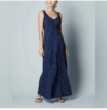 Boden Maxi Dress in Blue Black Paisley Print Women’s Size 8R EUC