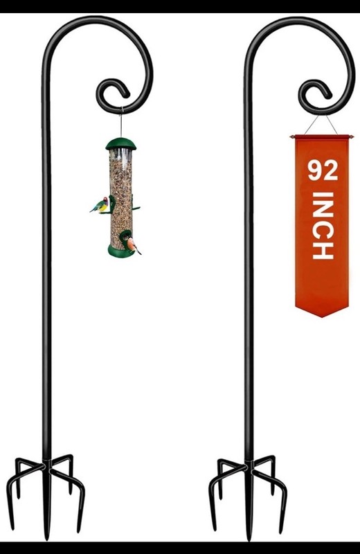 Koutemie 92 Inch Outdoor Shepherd Hook for Hanging, Adjustable Heavy Duty 2 Pcs