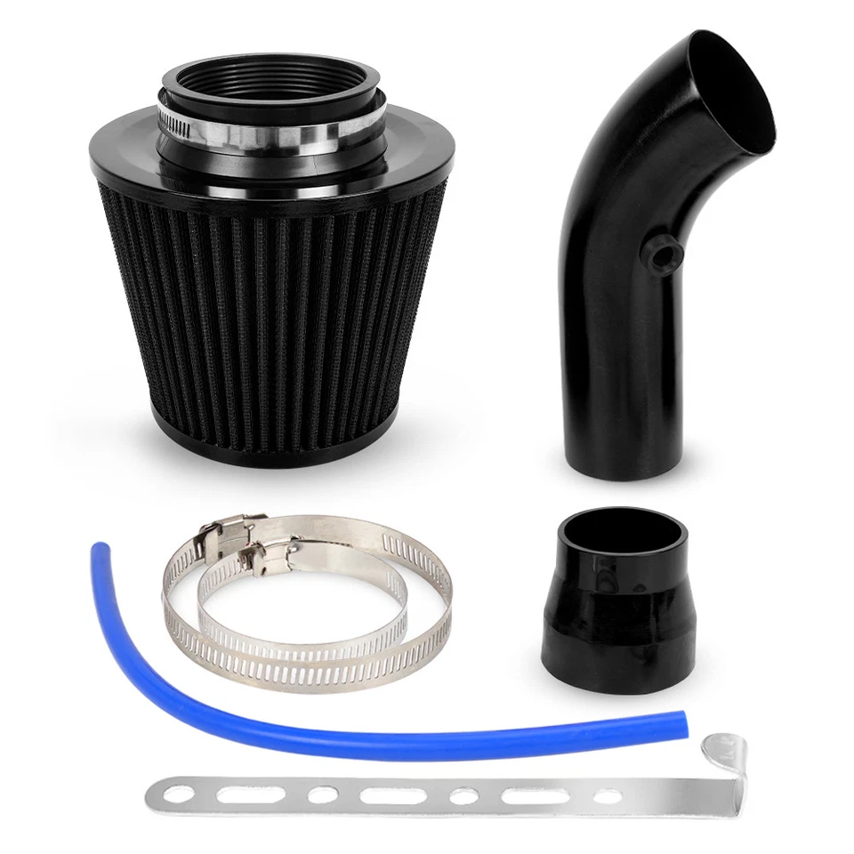 BK 3“/76mm Car Cold Air Intake Filter Induction Kit Pipe Power Flow Hose System - Imagem 2 de 4