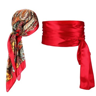 Yinder Halloween Pirate Costume Accessories Women 35.43 inch, Red