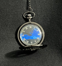 Exquisite Starry Sky Roman Numeral Quartz Pocket Watch Necklace Chain NEW