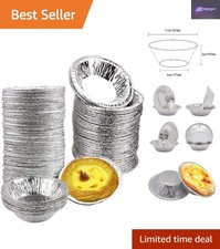 Disposable Mini Tart Cups - 100pk Round Aluminum Muffin Cases for Every Occasion