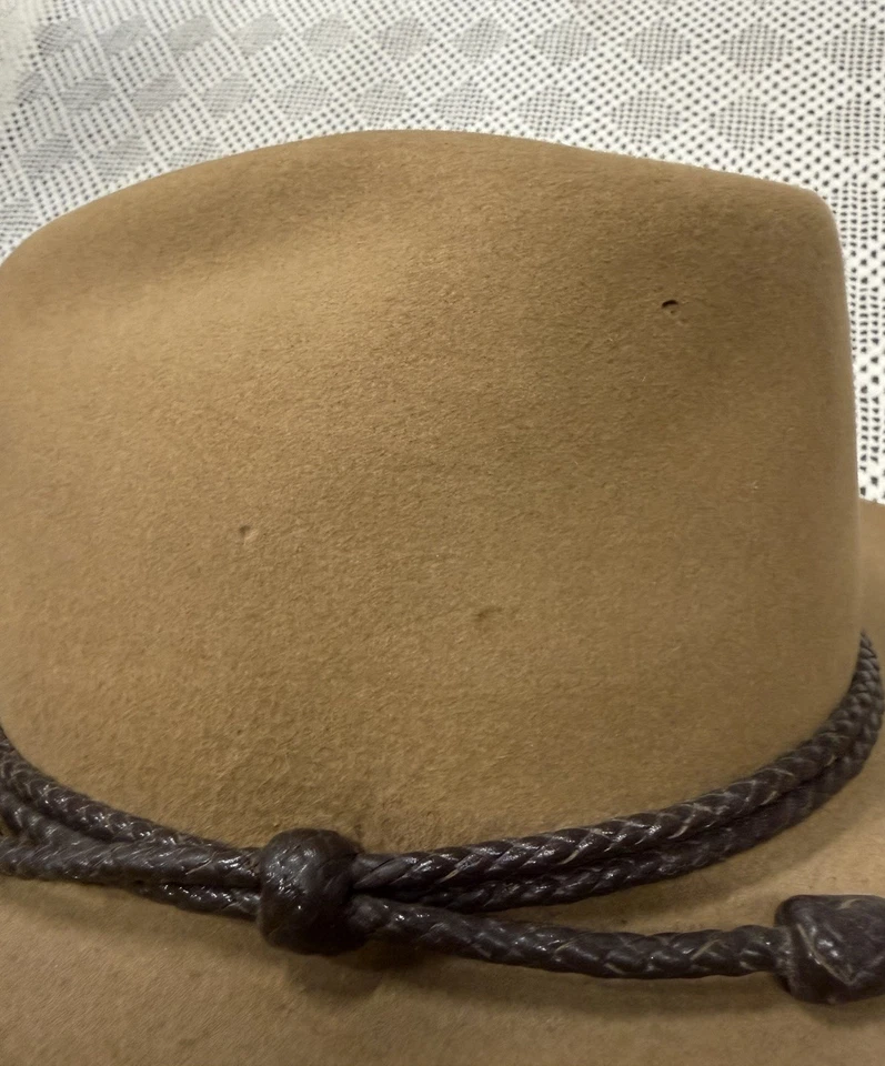 Sombrero Fedora Vaquero Vintage Stetson 4X Castor Gamuza Fieltro Años 70 80 Talla 7 1/4 Foto 4 de 4