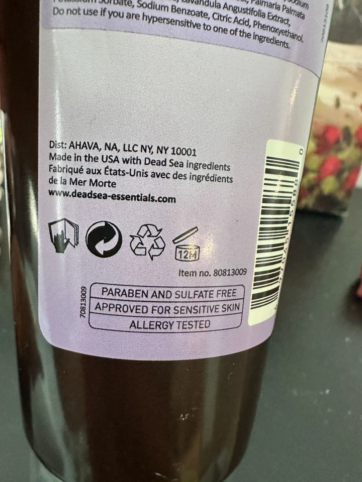 Dead Sea Essentials AHAVA Lavender Salt Scrub Exfoliator Relaxing 7.5 Oz Sealed - Image 4 of 4