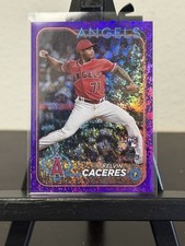 #418 2024 Topps Series 2 - Purple Foil #680 Kelvin Caceres (RC) Los Angeles