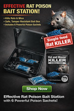 Rat (and Mice)  poison with lockable bait station,