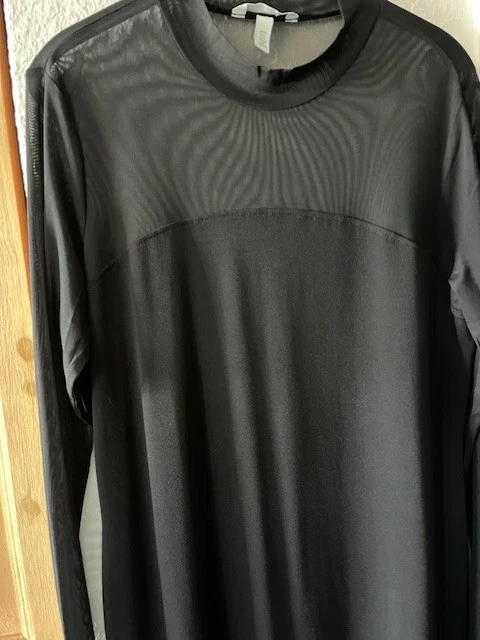 H&M MAXIKLEID GR. XL SCHWARZ, SCHLICHTES  SEXY ETUIKLEID, DURCHSICHTIGE DETAILS - Bild 3 von 4