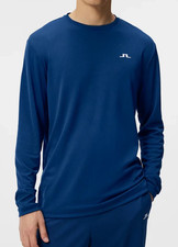 J. LINDEBERG ADE LONG SLEEVE SHIRT Men  s Golf MEDIUM ESTATE BLUE NEW NWT