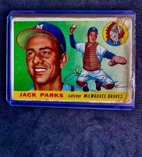 1955 Topps Baseball Card Jack Parks #23 Milwaukee Braves