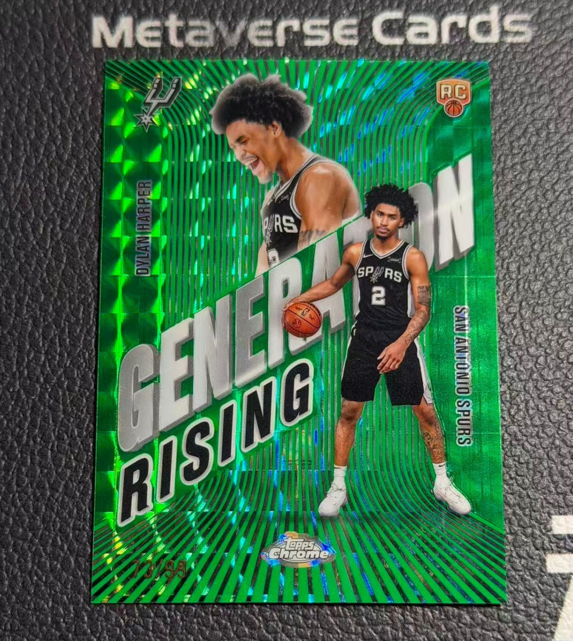 2025-26 Topps Chrome Generation Rising Green Geometric Rookie Dylan Harper /99