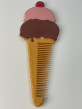  AVON Ice Cream Cone Comb Girls Fun Colorful Artsy 7” pre owned 