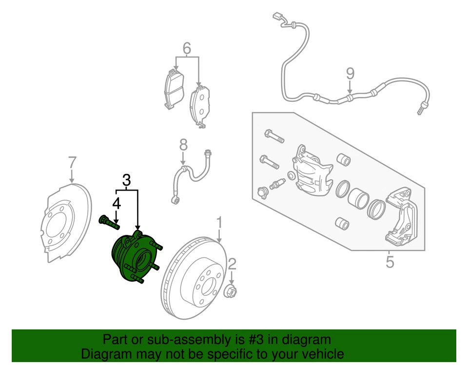 Rodamiento de cubo de rueda delantera derecha/izquierda OEM NUEVO 09-14 Murano 11-17 Quest 402023ZG1A Foto 4 de 4