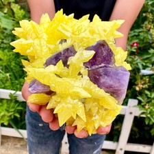 5.1LB  Natural Amethyst Combined Sulfur Raw Mineral Specimen Chakra Energy Home