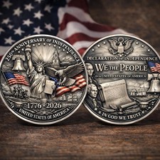 250th Anniversary USA Independence Coin 1776  2026, Declaration of Independence