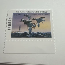1994 NORTH CAROLINA State Duck Stamp Print Signed PHILLIP CROWE Artist Stamp1439