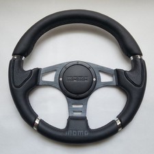 Momo Black Leather Street Sport Steering Wheel 350mm 13.5in Brlbr