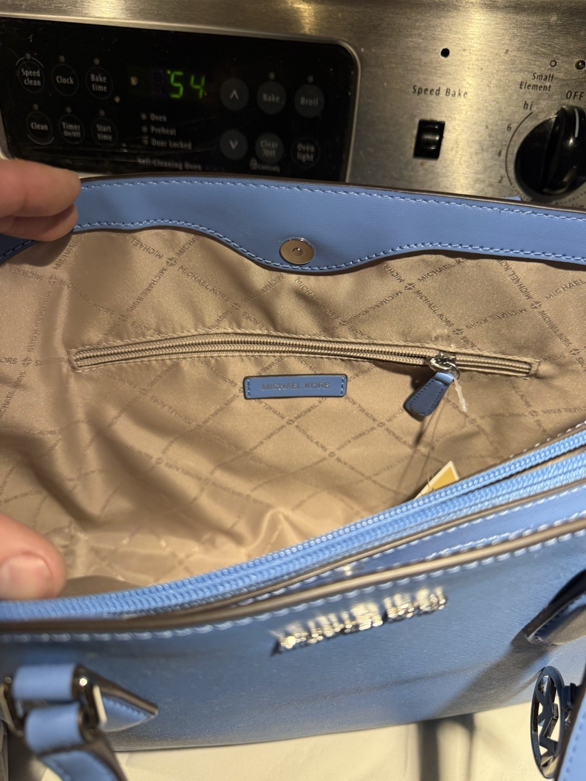 Michael Kors Ladies Hand Bag W/ Matching Wristlet in new Maui Blue $700 Orig thumbnail 10