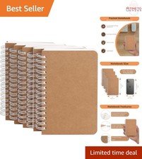 Spiral Notebook Small Pocket Size 5 Pack 180 Pages for Writing Drawing Note T...