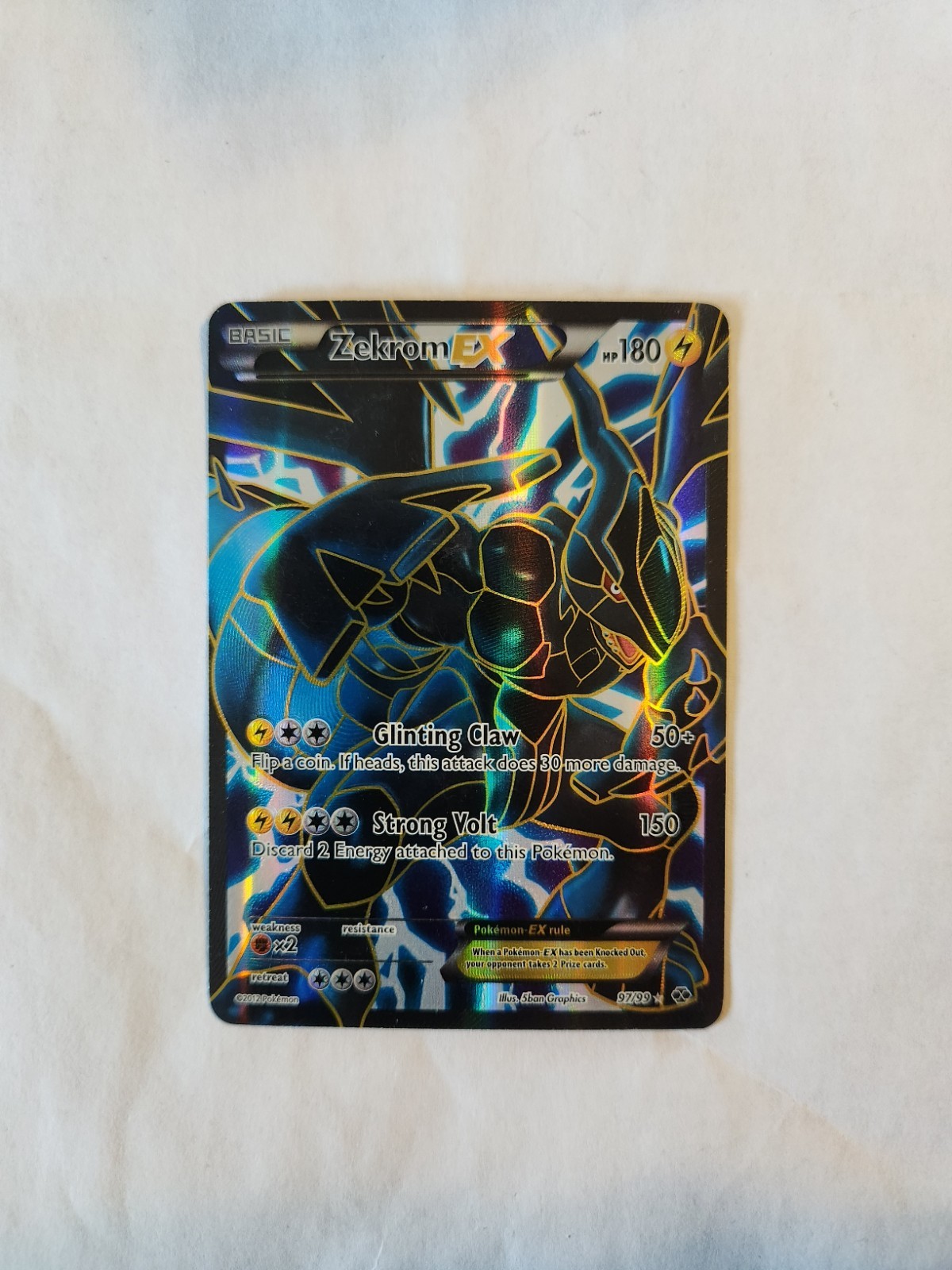 Pokemon Card - Zekrom Ex - B&W Next Destinies - Full Art -97/99