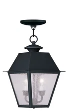 Livex Lighting 2167-04 Mansfield 2 Light 9 inch Black Outdoor Pendant Lantern