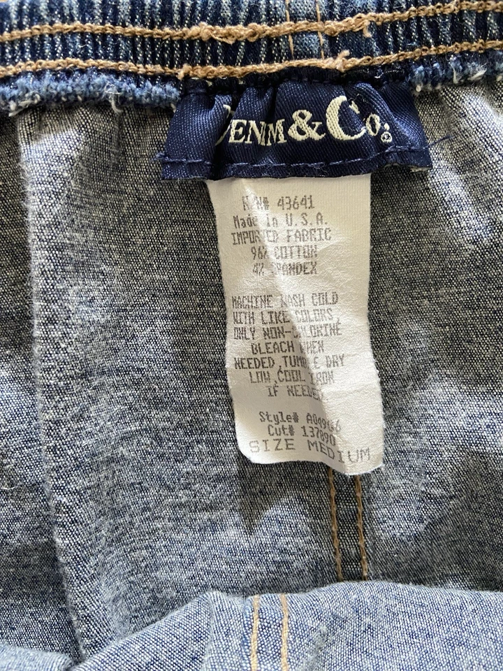 Falda vaquera midi vintage Y2K línea A talla M azul cintura elástica pradera occidental Foto 3 de 4