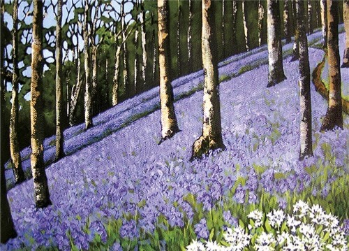 Bluebell Wood - Fine Art Blank Greeting / Birthday Card - Trees Bluebells Nature