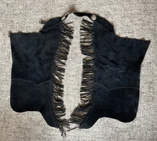 Barnstable riding chaps, Black Children’s 10 Fringe Suede Silver Conchos Zip EUC