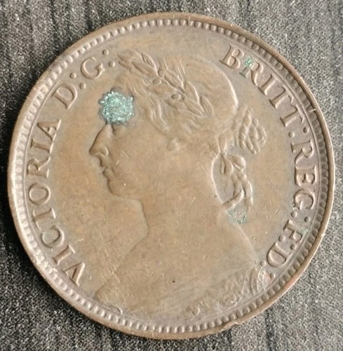 Farthing - 1884 - Testa di panino Regina Vittoria - Grande dettaglio - - Foto 3 di 4