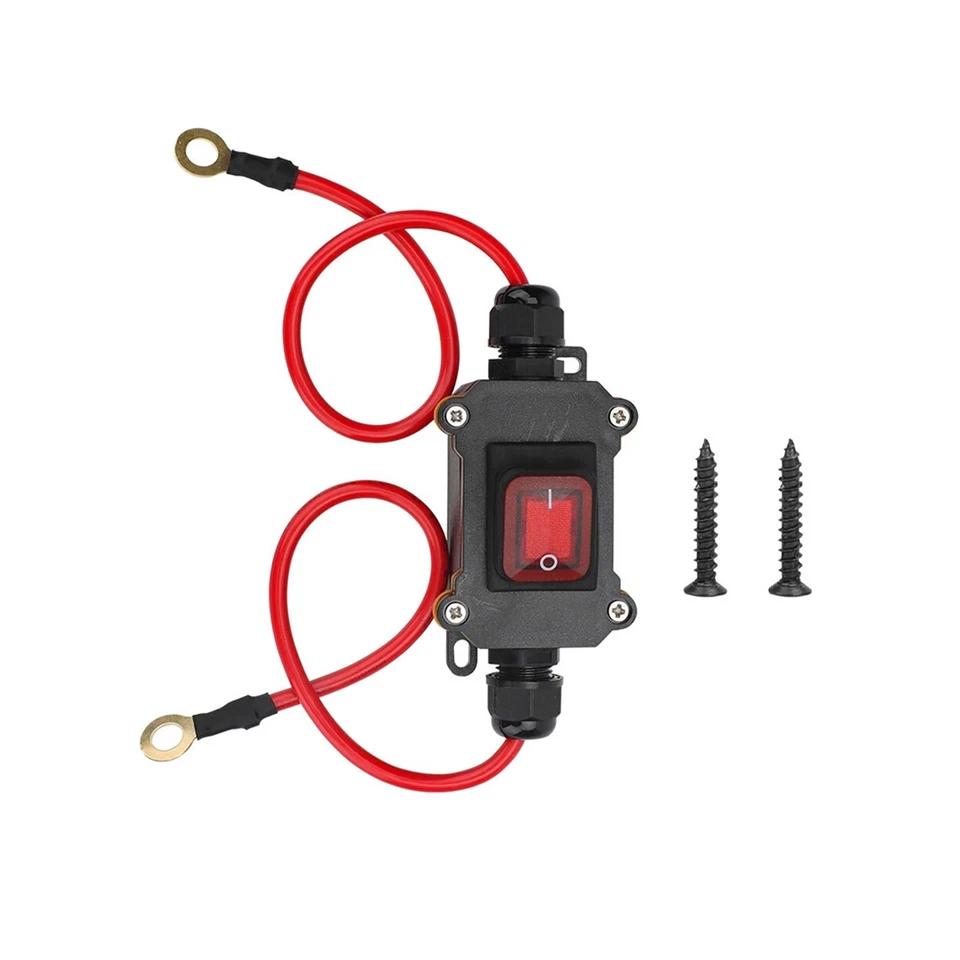 10.2in on each end 10AWG Inline Copper Wire DC 12-24V IP67 PA66 On/Off Switch - Image 4 of 4