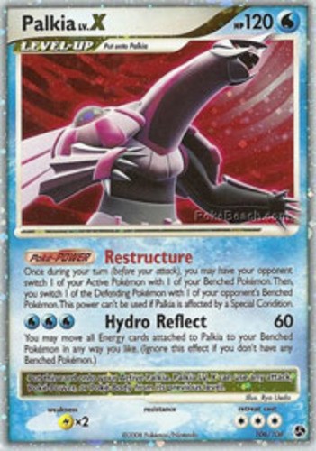 Lightly Played Palkia LV.X - 106/106 - Rare Holo Pokemon Great Encounters