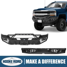 Hooke Road Full Width Front Rear Bumper for 2016-2018 Chevrolet Silverado 1500