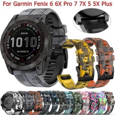 Camouflage Quickfit Strap Fr Garmin Fenix 5 5X 6 6X Pro 7 7X 3 955 Silicone Band