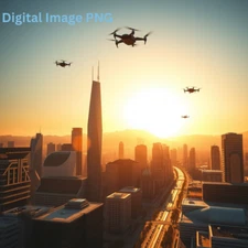 Digital Picture Modern City skyline printable file